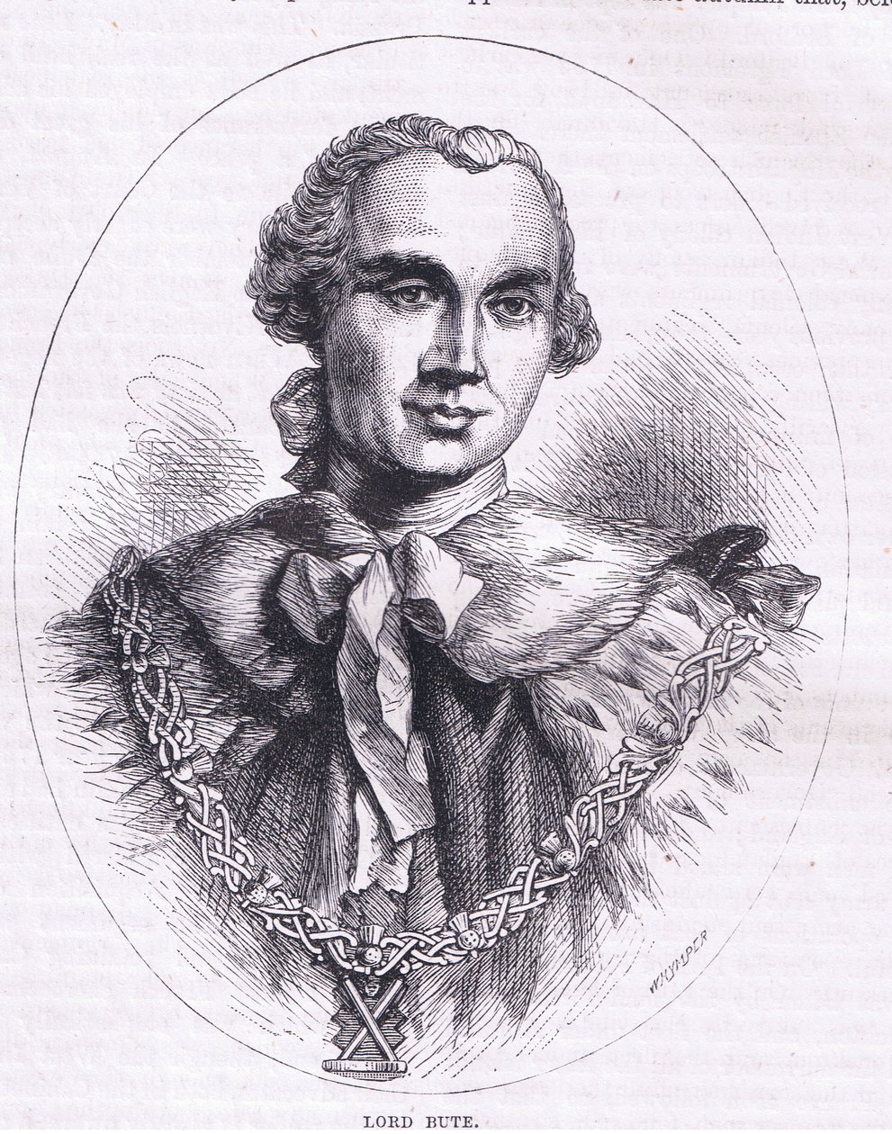 Lord Bute, Illustration aus Cassells Geschichte der Vereinigten Staaten, veröffentlicht von Cassell, Petter & Galpin, ca. 1900 von American English school