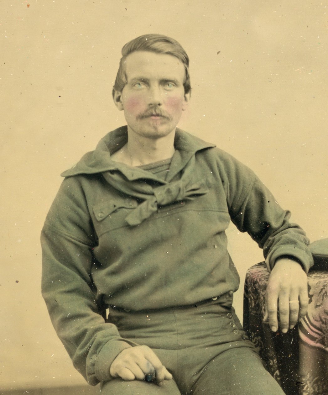 Porträt eines Matrosen in Union-Uniform, ca. 1861 (Tintype-Foto) von American Photographer