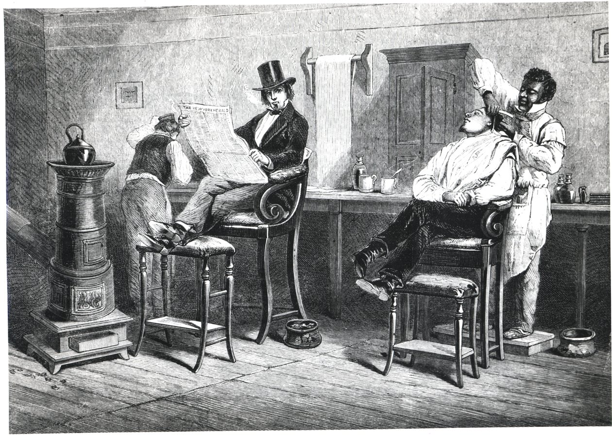 Ein Friseursalon in Richmond, 1861 von American School