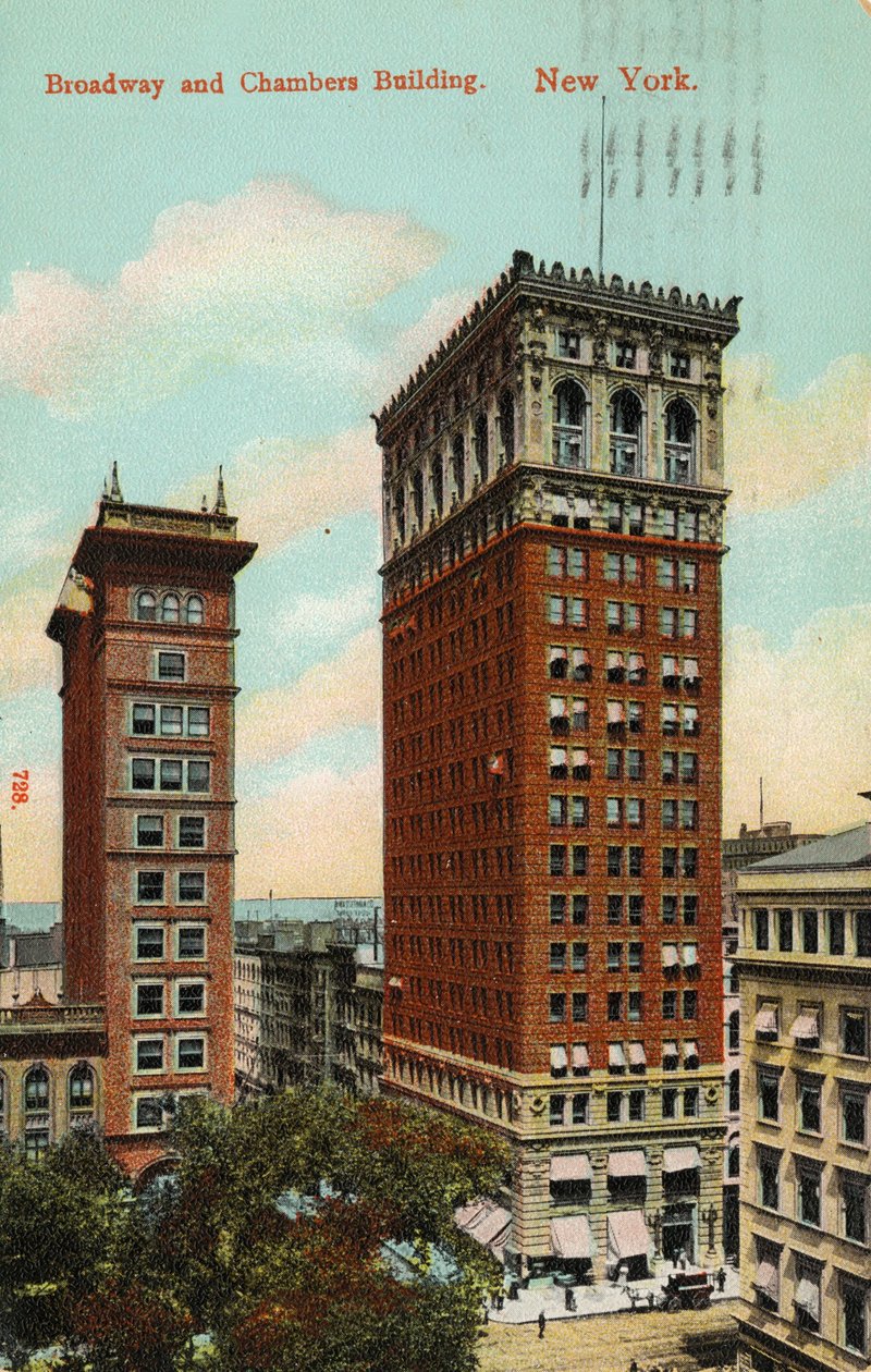 Broadway und Chambers Building, New York, ca. 1900-09 von American School