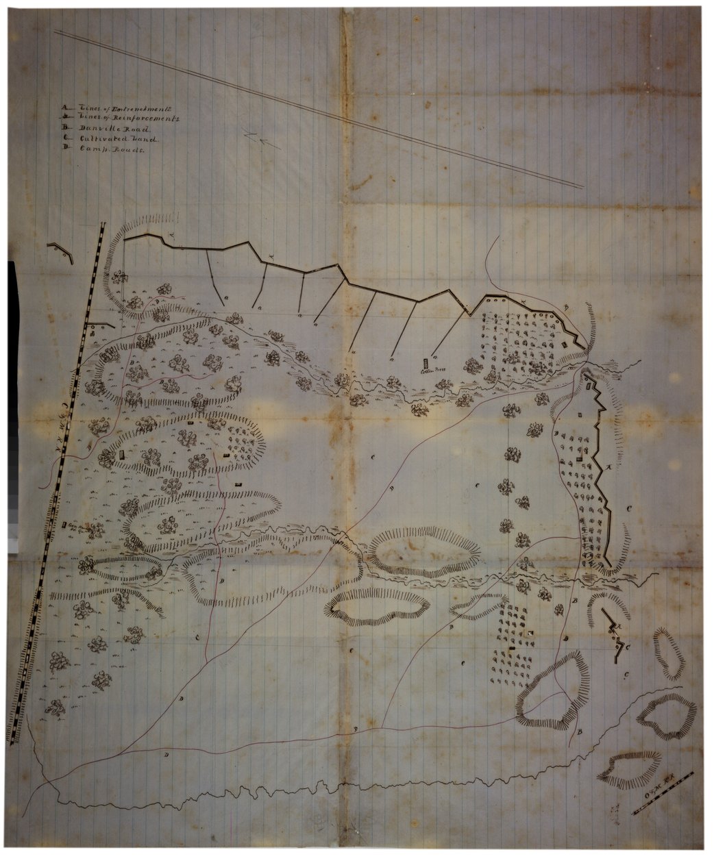 Konföderierte Bürgerkriegslandkarte des Armeelagers von Mississippi in Corinth, Mississippi, Mai 1862 von American School