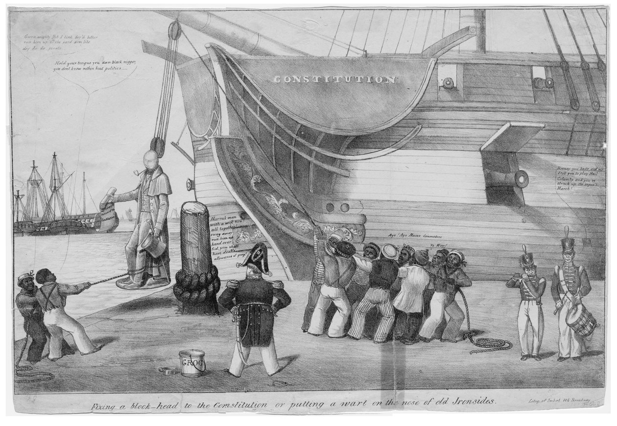 Einen Dummkopf an die Verfassung anpassen, oder, Eine Warze auf die Nase von Old Ironsides setzen, ca. 1832 von American School