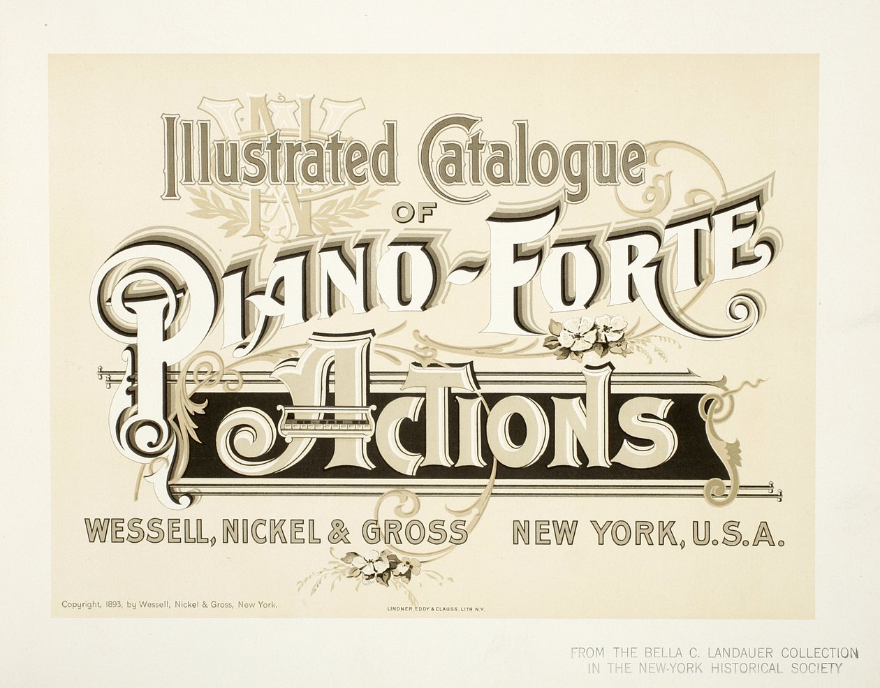 Illustrierter Katalog der Piano-Forte-Mechaniken, Wessell, Nickel & Gross Co. - Umschlag, 1893 von American School