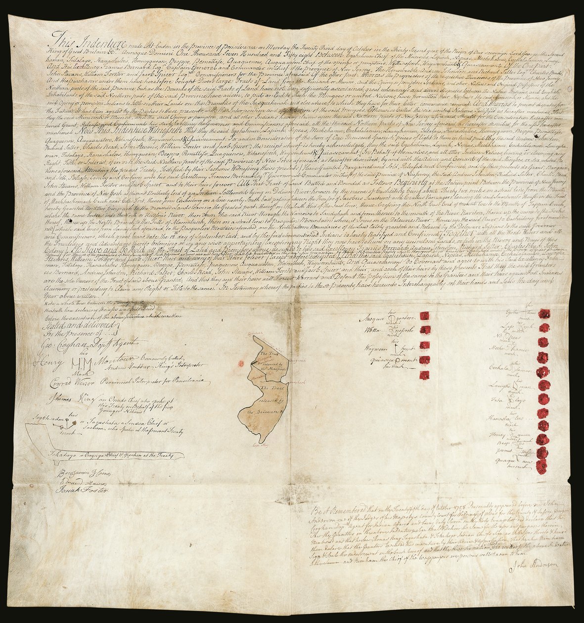 Indianervertrag, Easton-Konferenz, Pennsylvania, 23. Oktober 1758 von American School