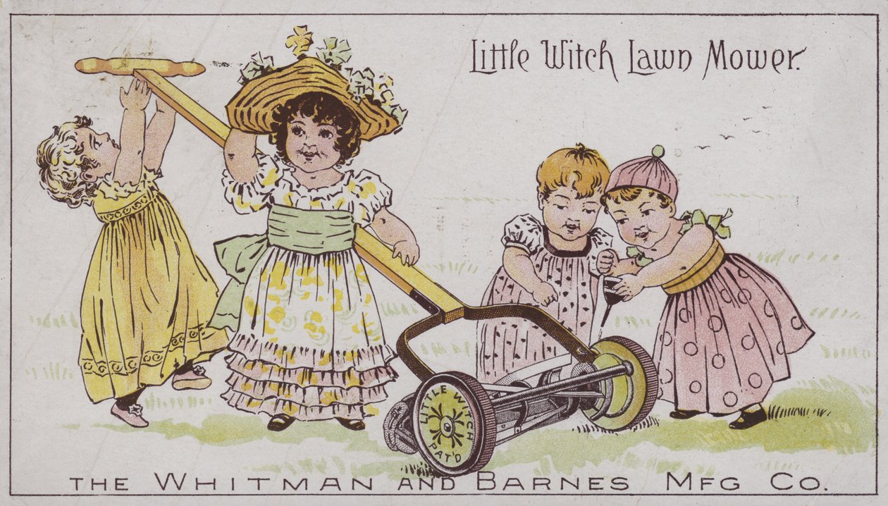 Little Witch Rasenmäher (Chromolithographie) von American School