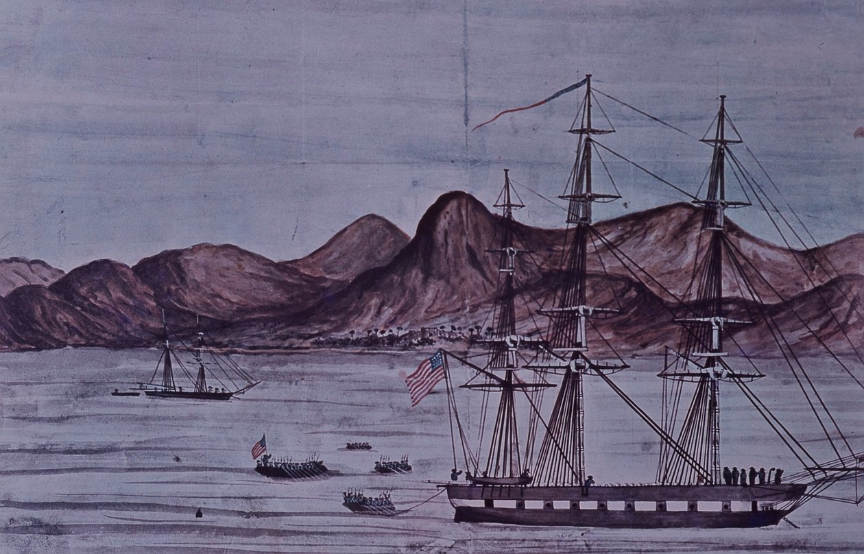 Mexikanisch-Amerikanischer Krieg (1846-48), US-Marine landet Truppen in Loreto von American School