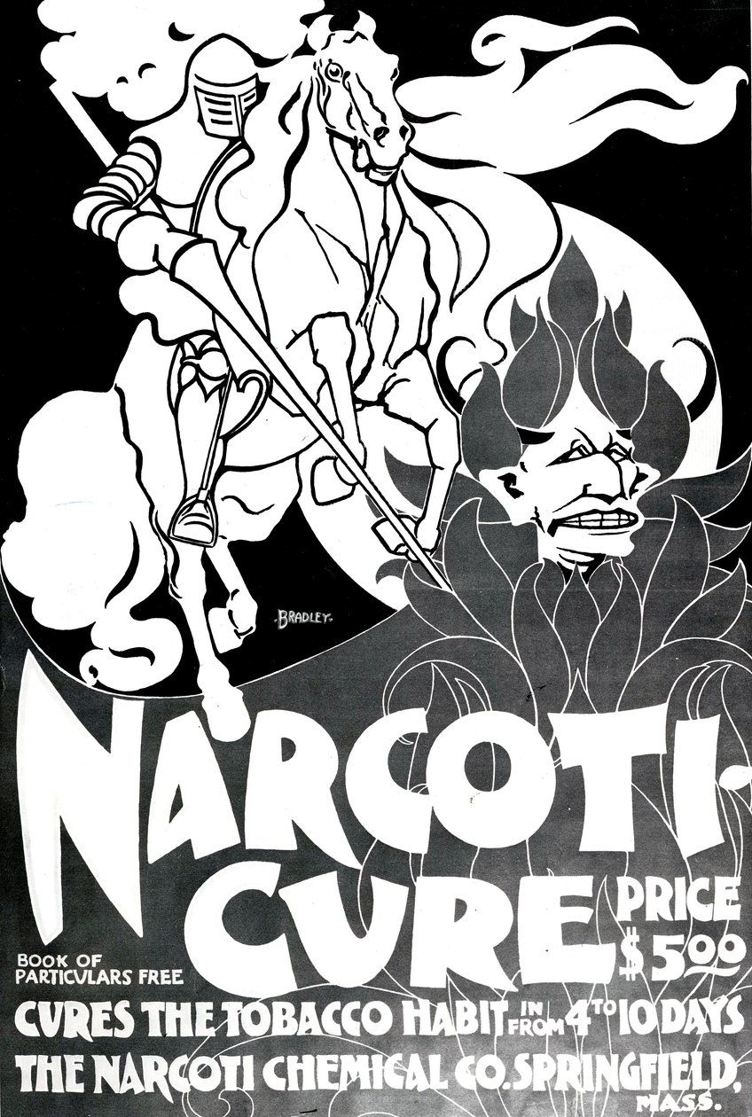 Narcotui-Cure, entworfen von William H. Bradley, 1895 von American School