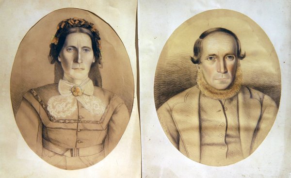 Porträt eines Ehemanns und einer Ehefrau, ca. 1880 von American School