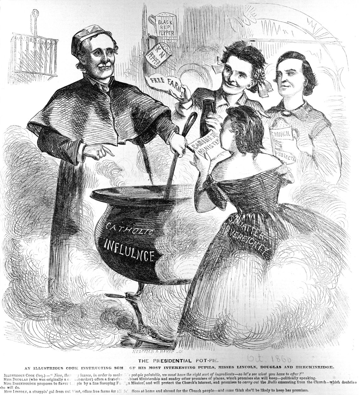 Präsidenten-Pot Pie, aus Frank Leslies Budget of Fun, 1. Oktober 1860 von American School