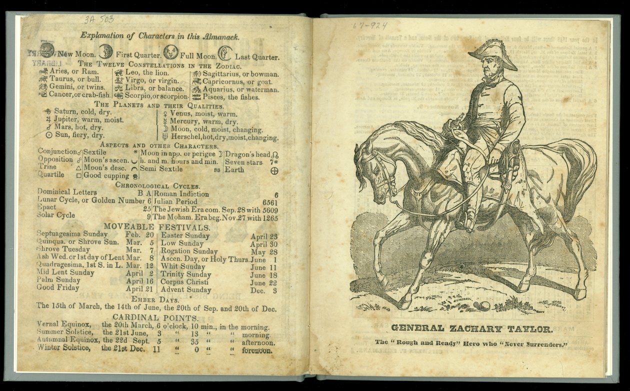 Rough and Ready Almanach für 1848, veröffentlicht 1847 von American School