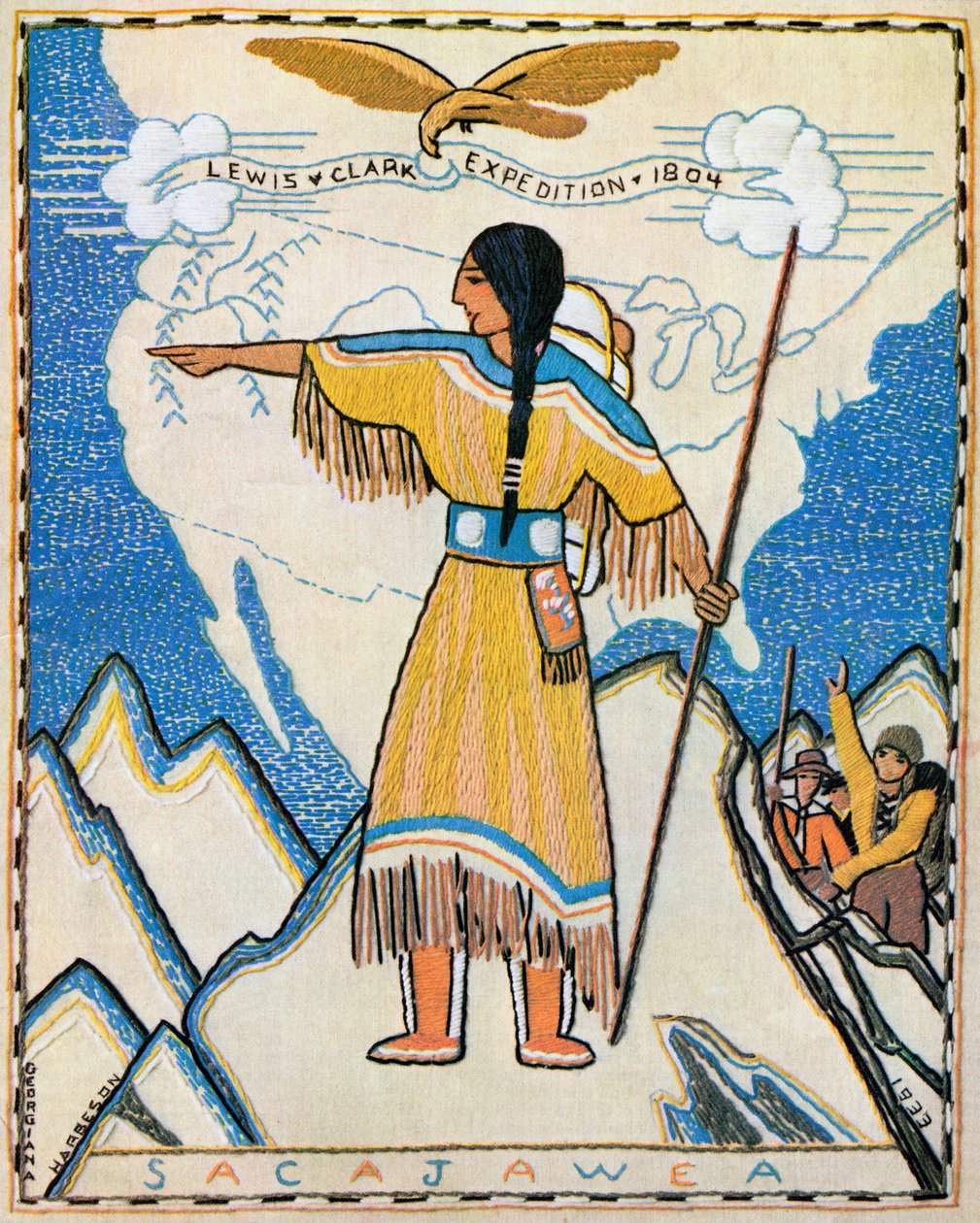 Sacajawea auf der Lewis-und-Clark-Expedition von American School