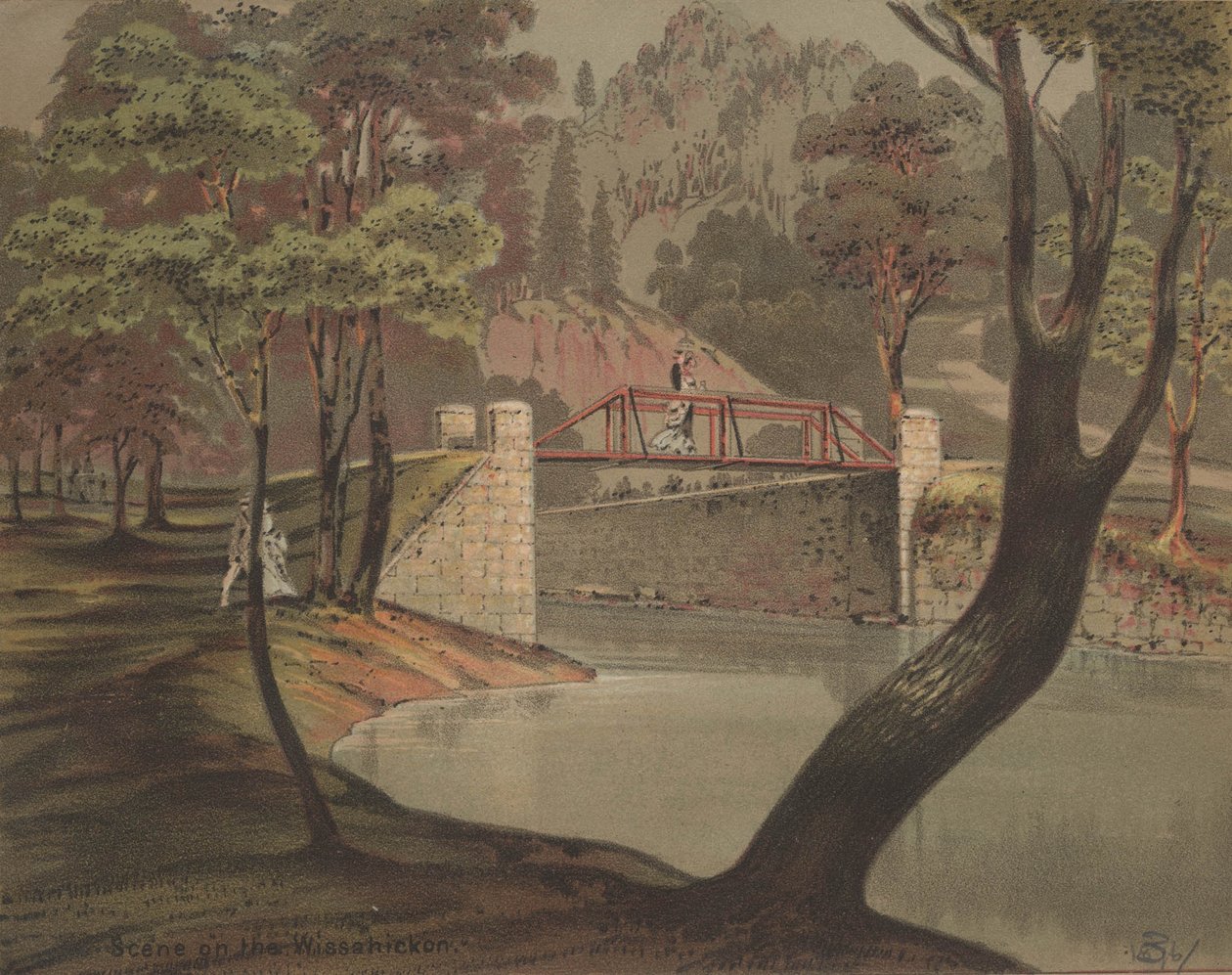 Szene am Wissahickon, ca. 1880 von American School