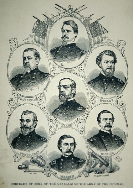 Sieben Porträts von Generälen der Unionsarmee des Potomac von American School