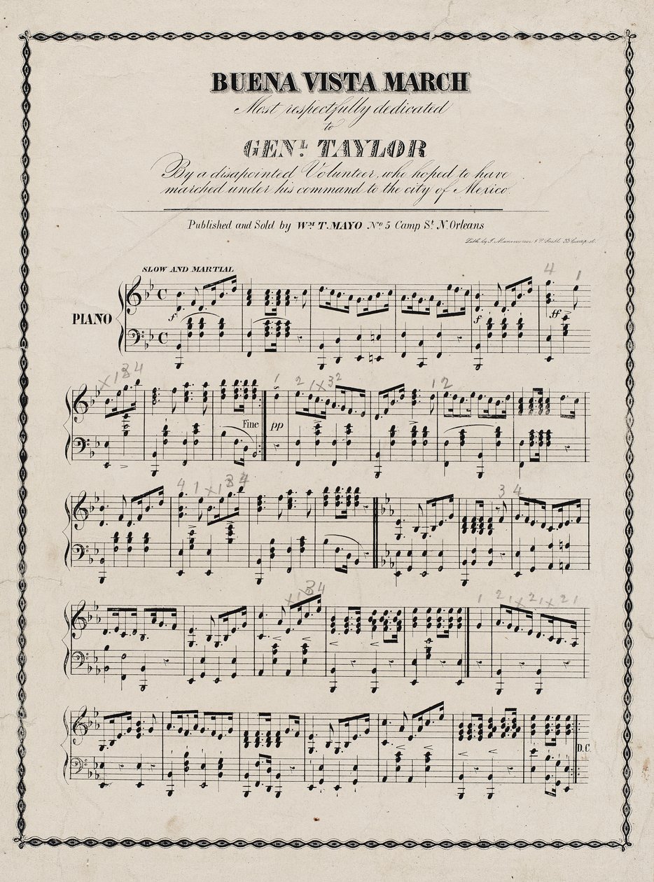 Notenblatt, Buena Vista Marsch von American School