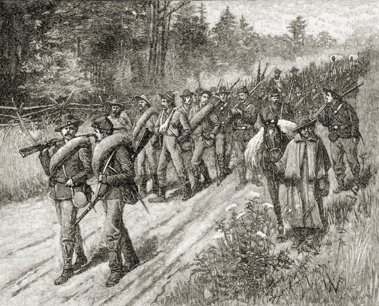Shermans Armee auf dem Marsch zum Meer im Jahr 1865, aus 