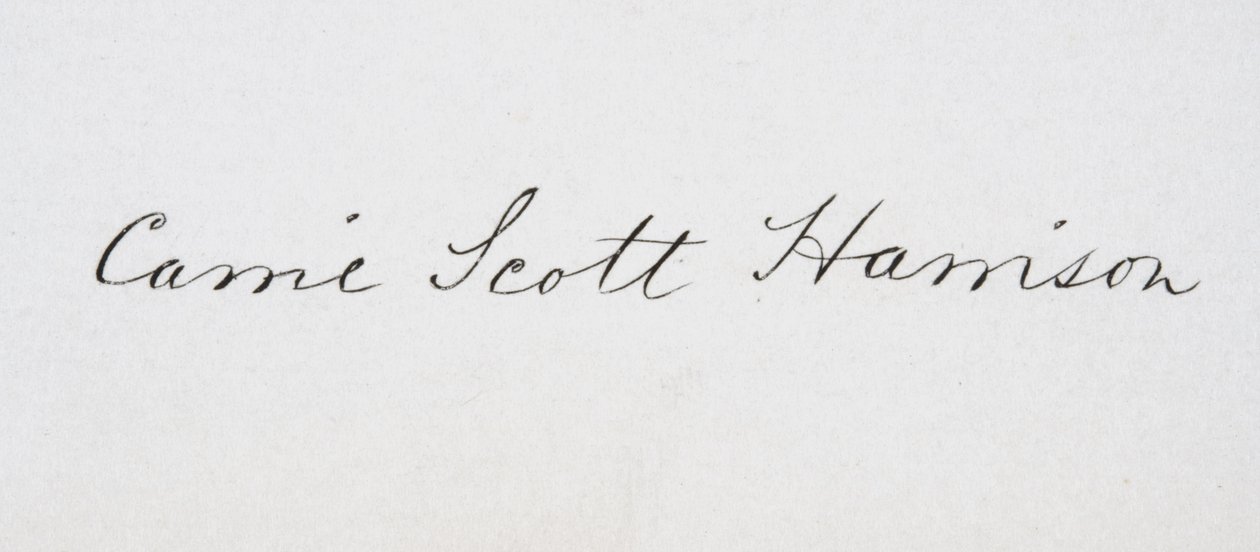 Unterschrift von Caroline Lavinia Scott Harrison von American School