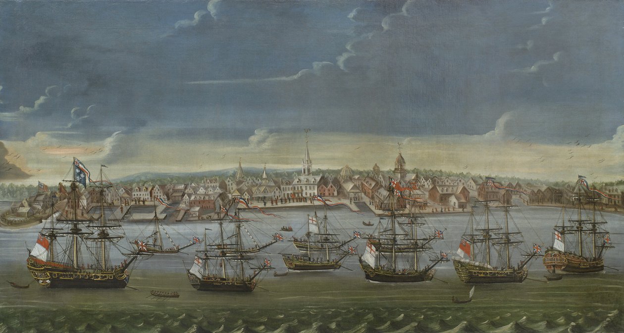 Südostansicht der Stadt New York, um 1756-7 von American School