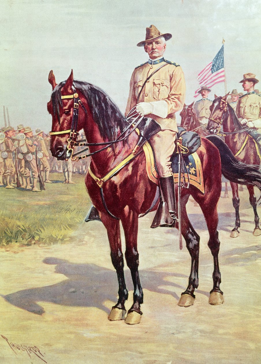 Spanischer Soldat im Amerikanischen Krieg von American School