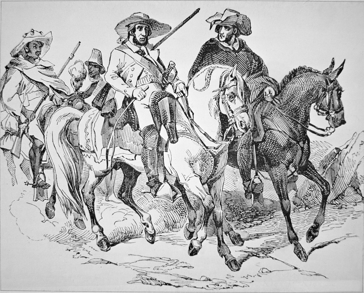 Texas Rangers während der Zeit der Texas-Republik (1836-45) 1842 von American School