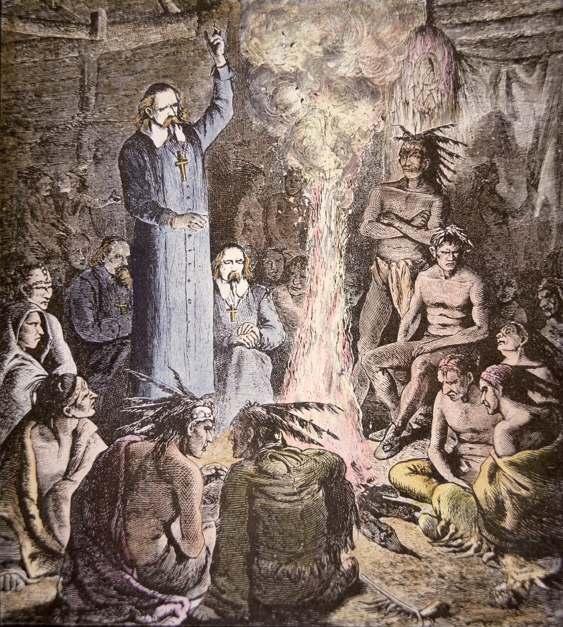 Der französische Jesuitenmissionar Brebeuf unter den Algonquins von American School