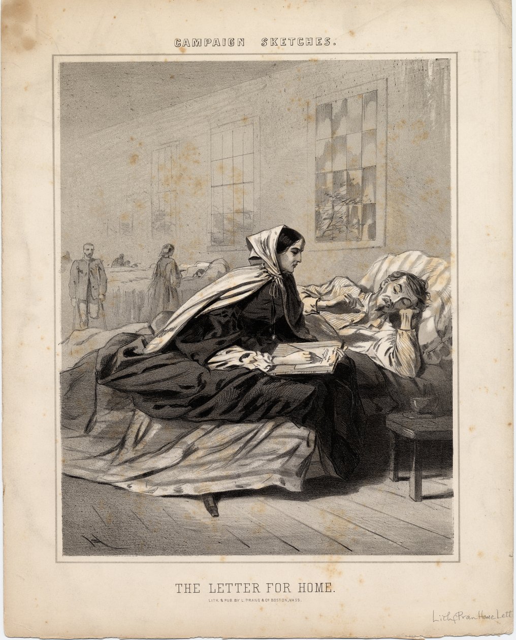 Der Brief nach Hause, Illustration aus Campaign Sketches von American School