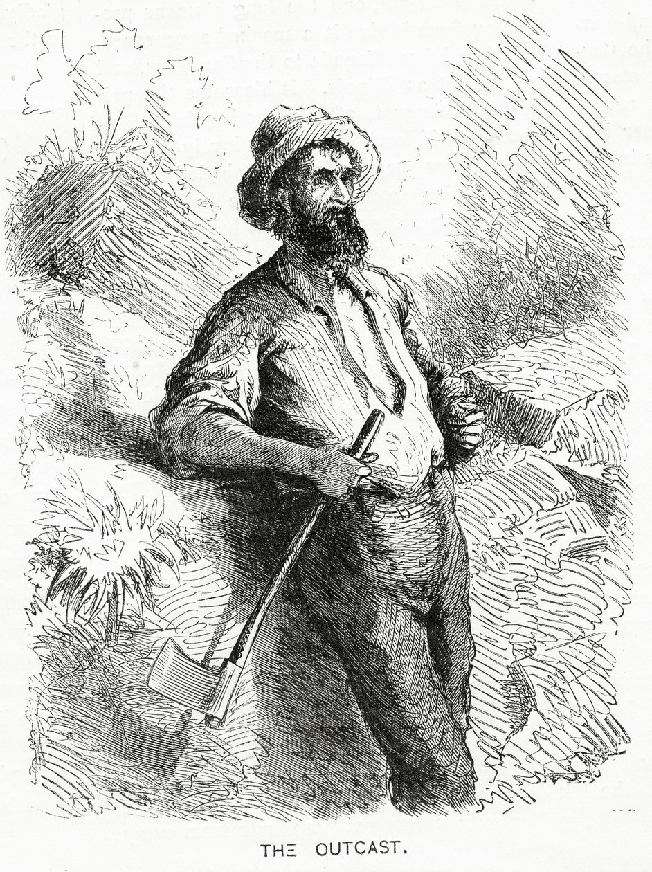 Der Ausgestoßene, Illustration für eine Feature-Story, A Community of Outcasts, aus Appletons Journal von American School