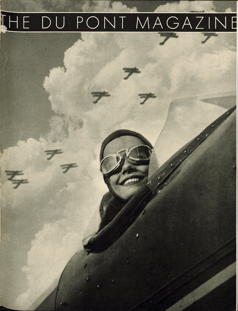 Flügel in der Luft, Titelseite des DuPont Magazins, Mai 1934 von American School