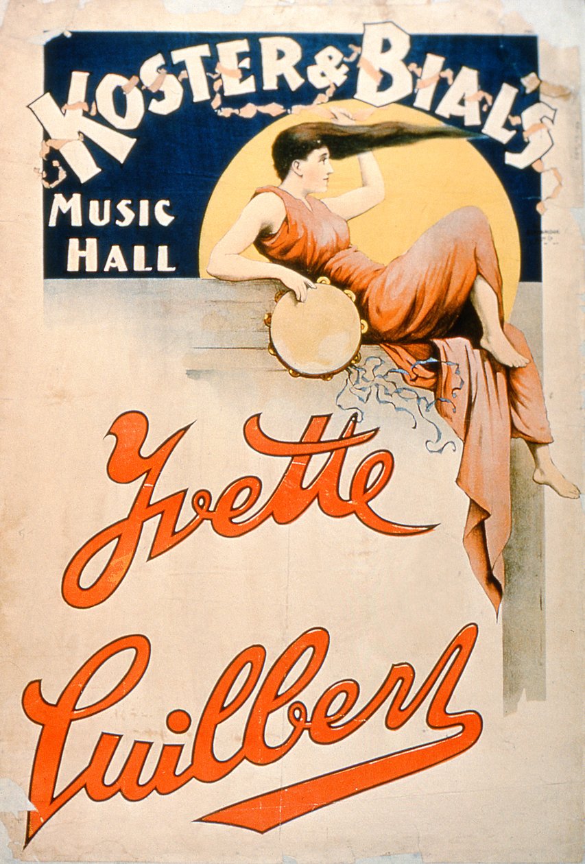 Yvette Guilbert (ca. 1869-1944) in der Koster und Bials Music Hall, New York von American School