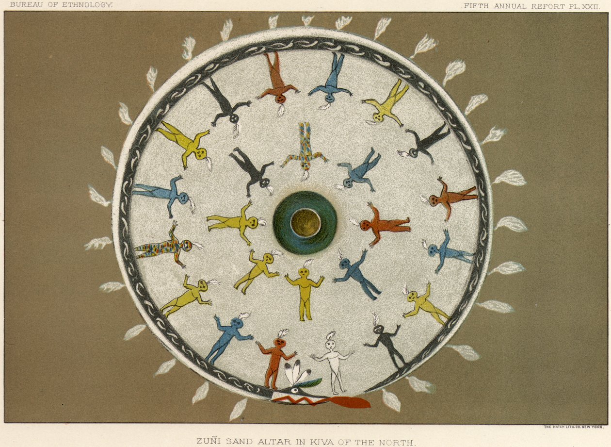 Zuni-Sandaltar in der Kiva des Nordens, ca. 1883-84 von American School