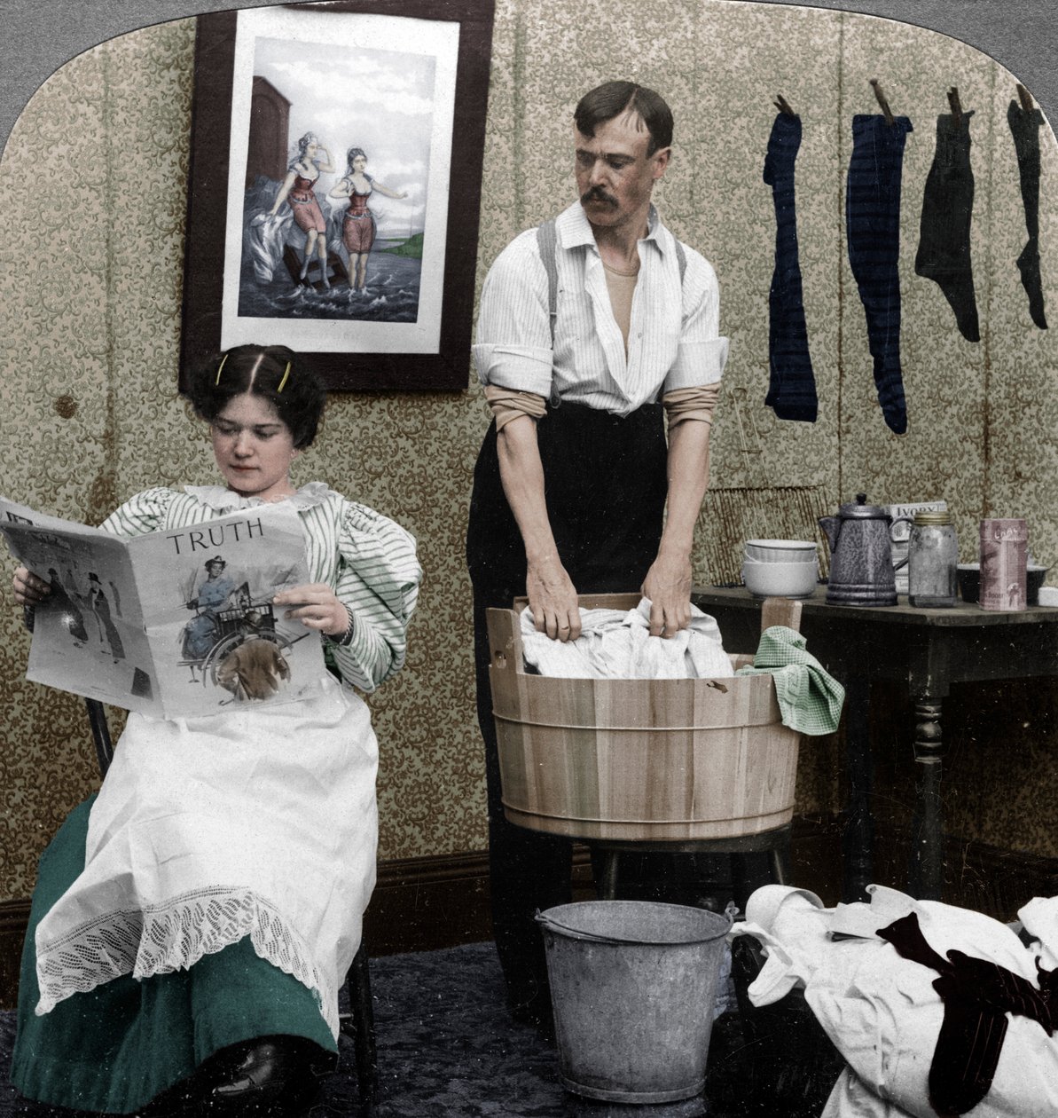 Die neue Frau, Waschtag von American Stereoscopic Company
