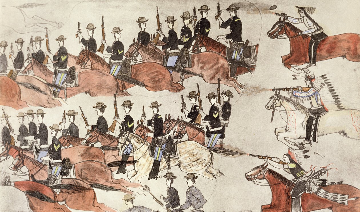 Schlacht am Little Bighorn, Montana, USA, 25.-26. Juni 1876 von Amos Bad Heart Buffalo