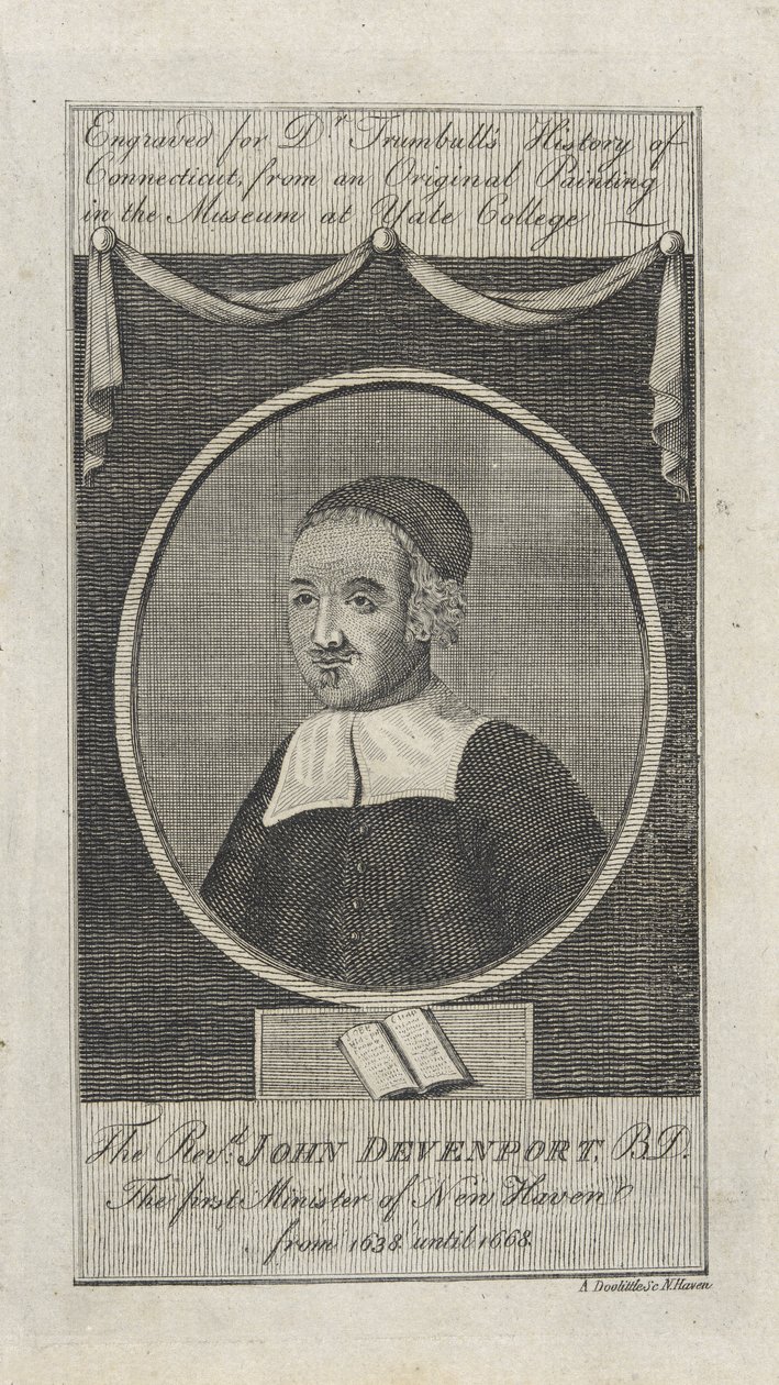 Der ehrwürdige John Davenport, veröffentlicht 1797 von Amos Doolittle