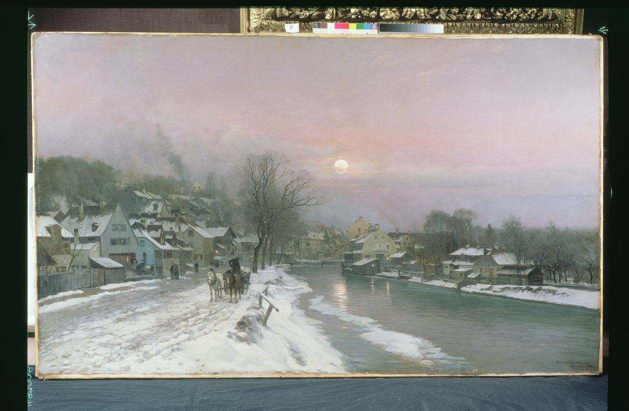 Kanalszene im Winter von Anders Andersen Lundby