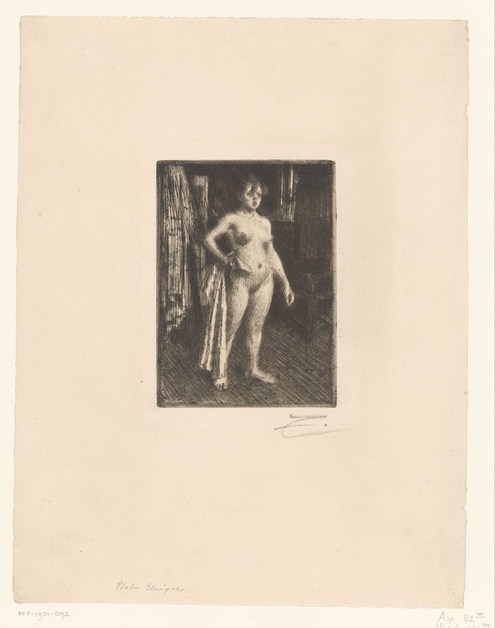 Die Venus von La Villette von Anders Leonard Zorn (signed by artist)