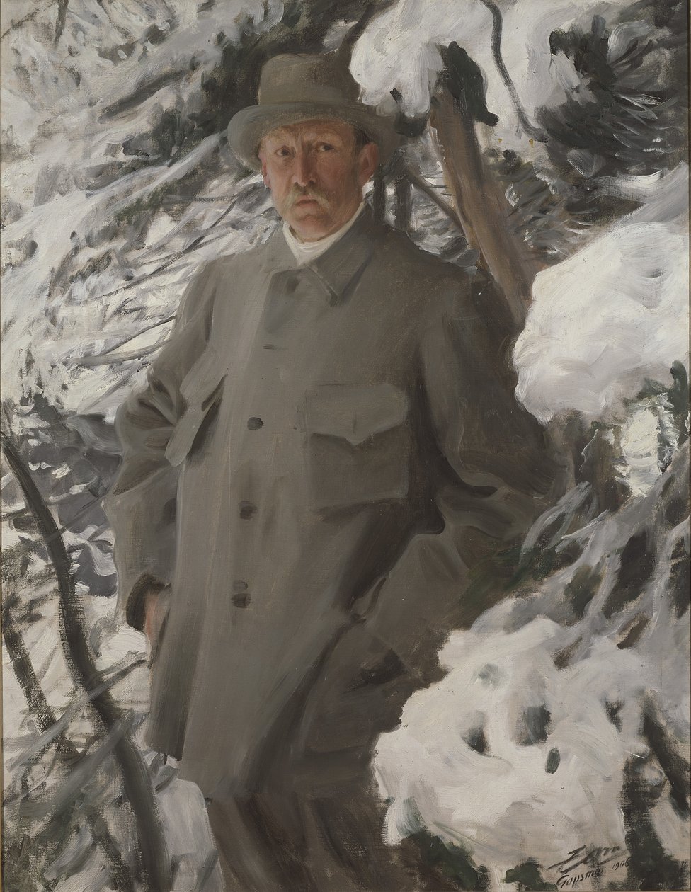 Der Maler Bruno Liljefors, 1906 von Anders Leonard Zorn