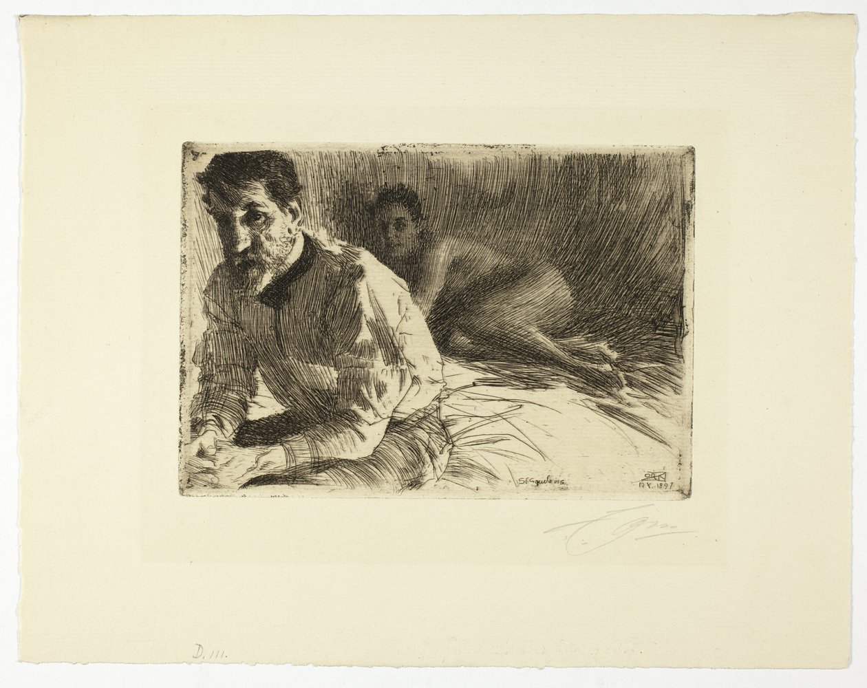 Augustus Saint Gaudens II (Saint Gaudens und sein Modell) von Anders Leonard Zorn