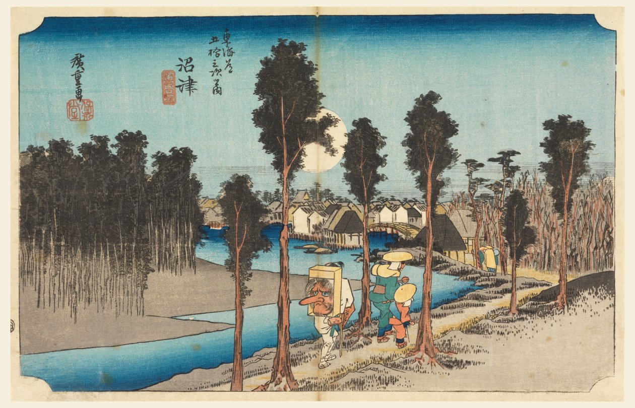 Numazu Abend, in Die Dreiundfünfzig Stationen der Tokaido-Straße (Tokaido Gojusan Tsugi-no Uchi) von Ando Hiroshige