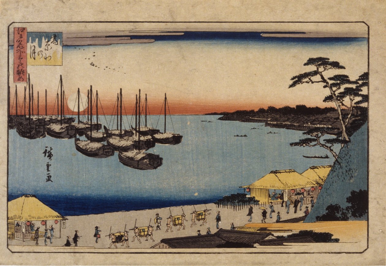 (Segelboote im Hafen) von Ando or Utagawa Hiroshige