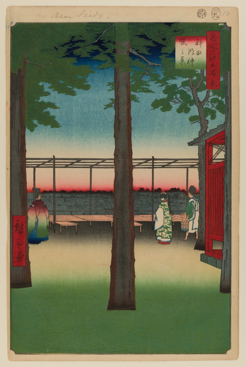Morgendämmerung am Kanda Myojin Schrein von Ando or Utagawa Hiroshige