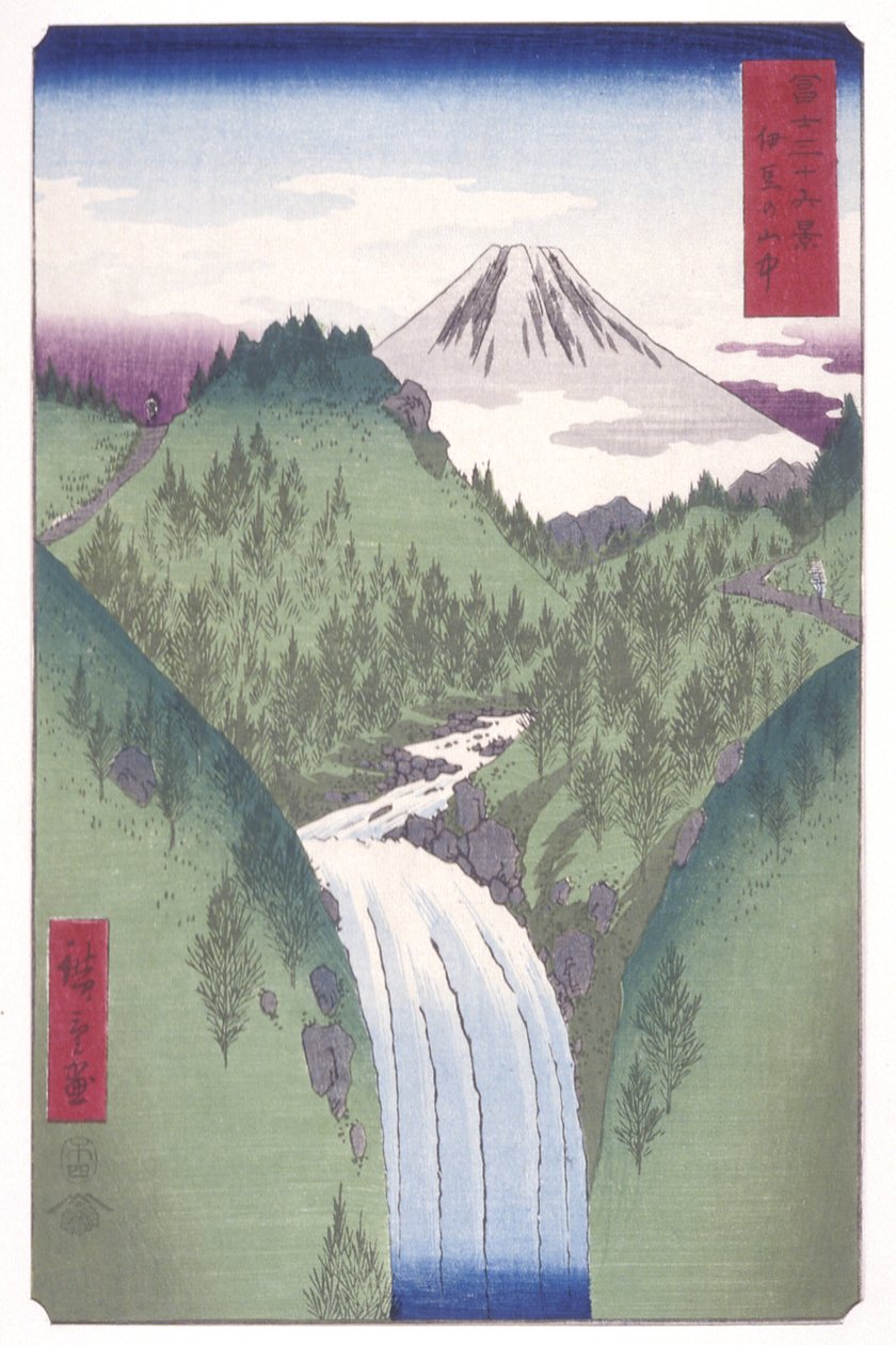 In den Bergen von Izu von Ando or Utagawa Hiroshige