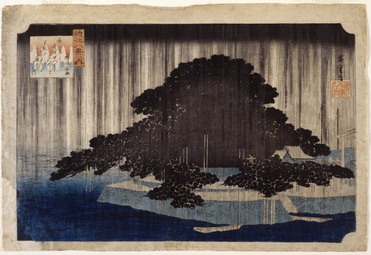 Nachtregen in Karasaki von Ando or Utagawa Hiroshige