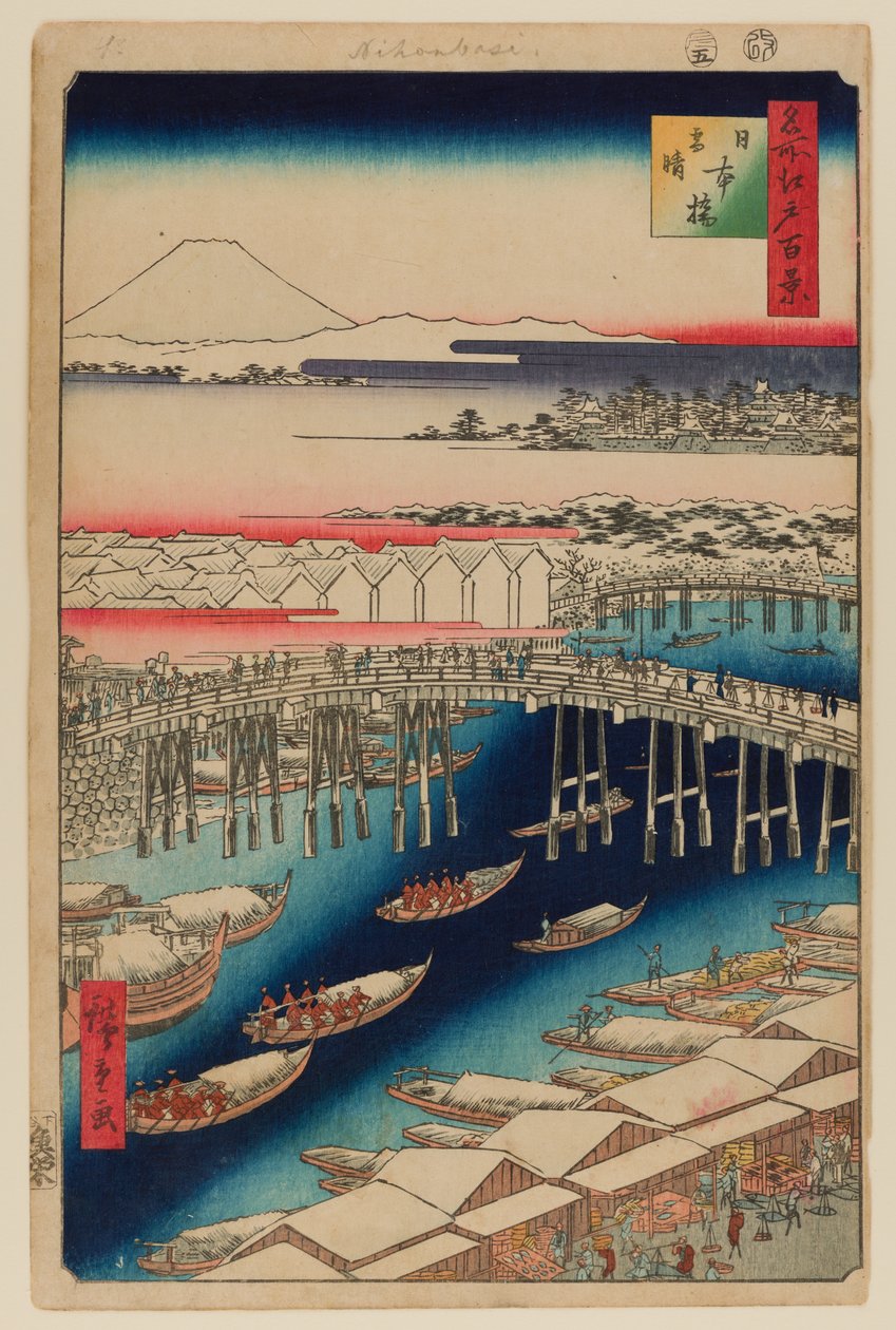 Nihonbashi, Aufklarung nach Schnee von Ando or Utagawa Hiroshige