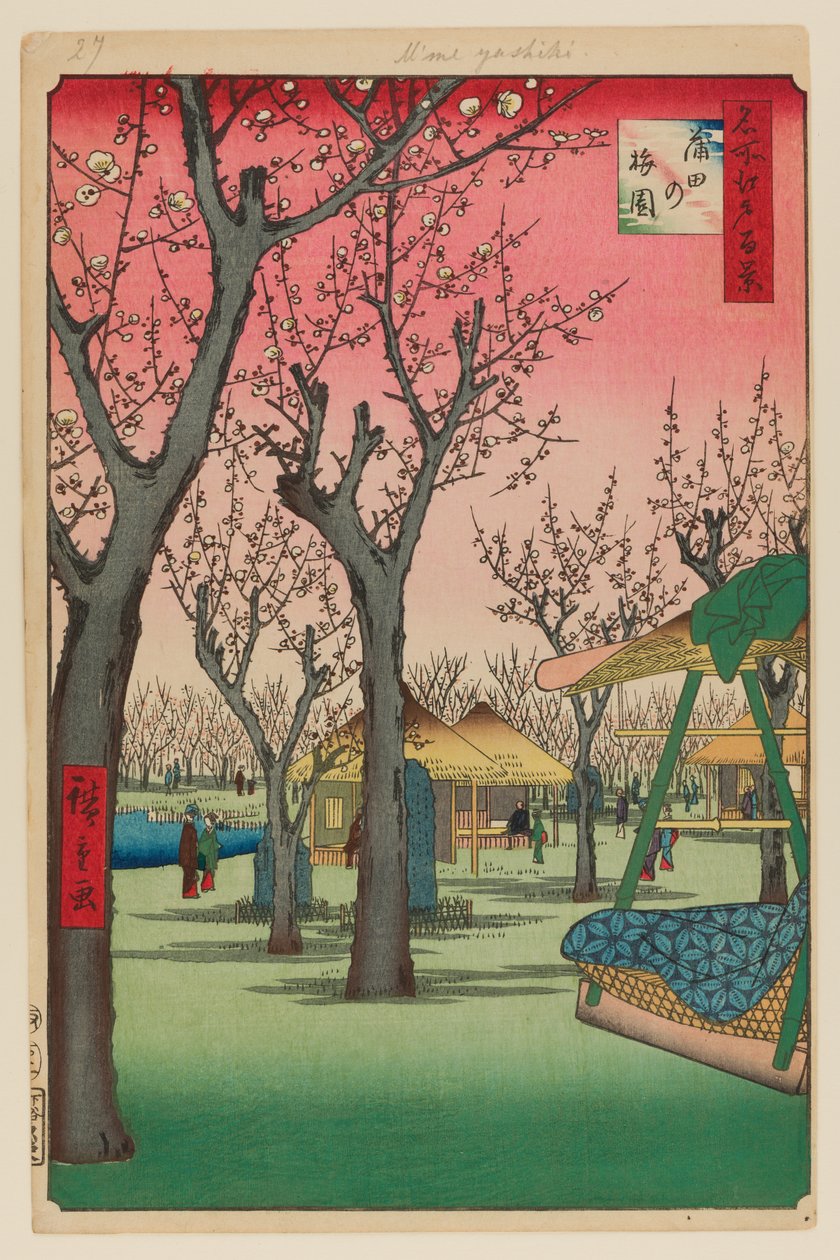 Pflaumengarten, Kamata von Ando or Utagawa Hiroshige