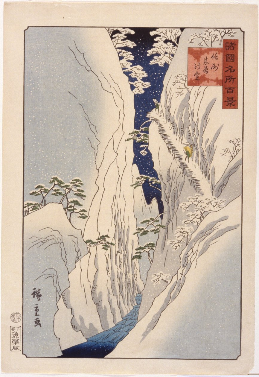 Schnee in Kiso Shinano von Ando or Utagawa Hiroshige