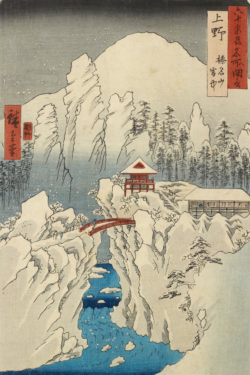 Schnee auf dem Berg Haruna in der Provinz Kōzuke von Ando or Utagawa Hiroshige