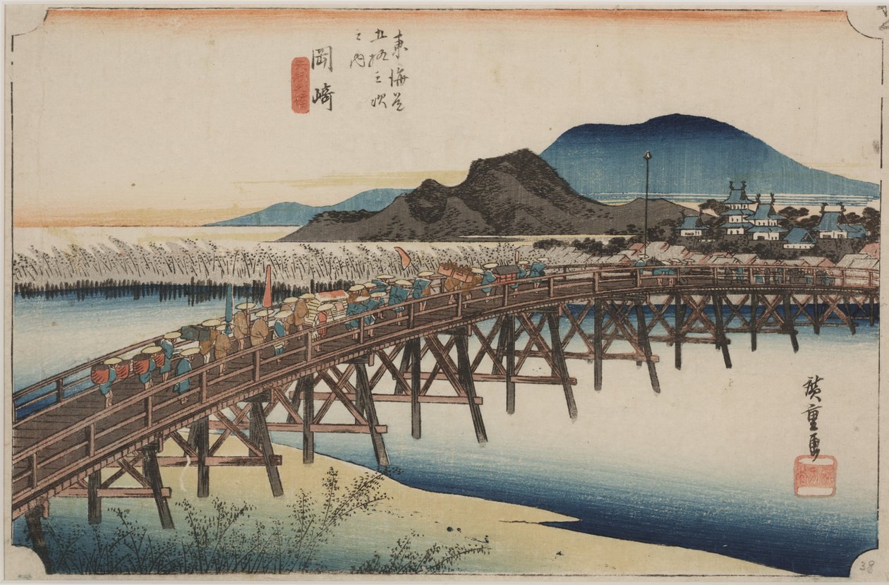 Yahagi-Brücke von Ando or Utagawa Hiroshige