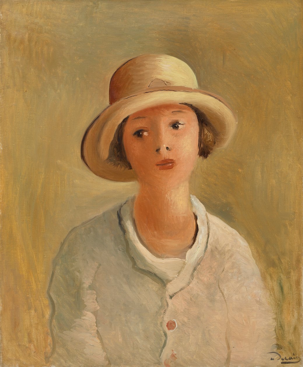 Porträt von Geneviève mit Strohhut, Nichte des Malers von Andre Derain