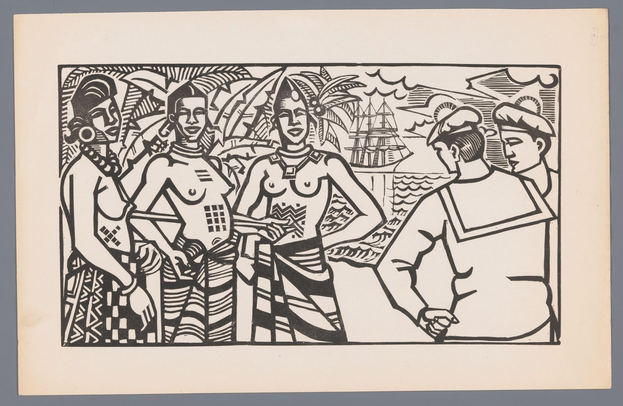 Drei Frauen aus Afrika und zwei Matrosen von André Lhote
