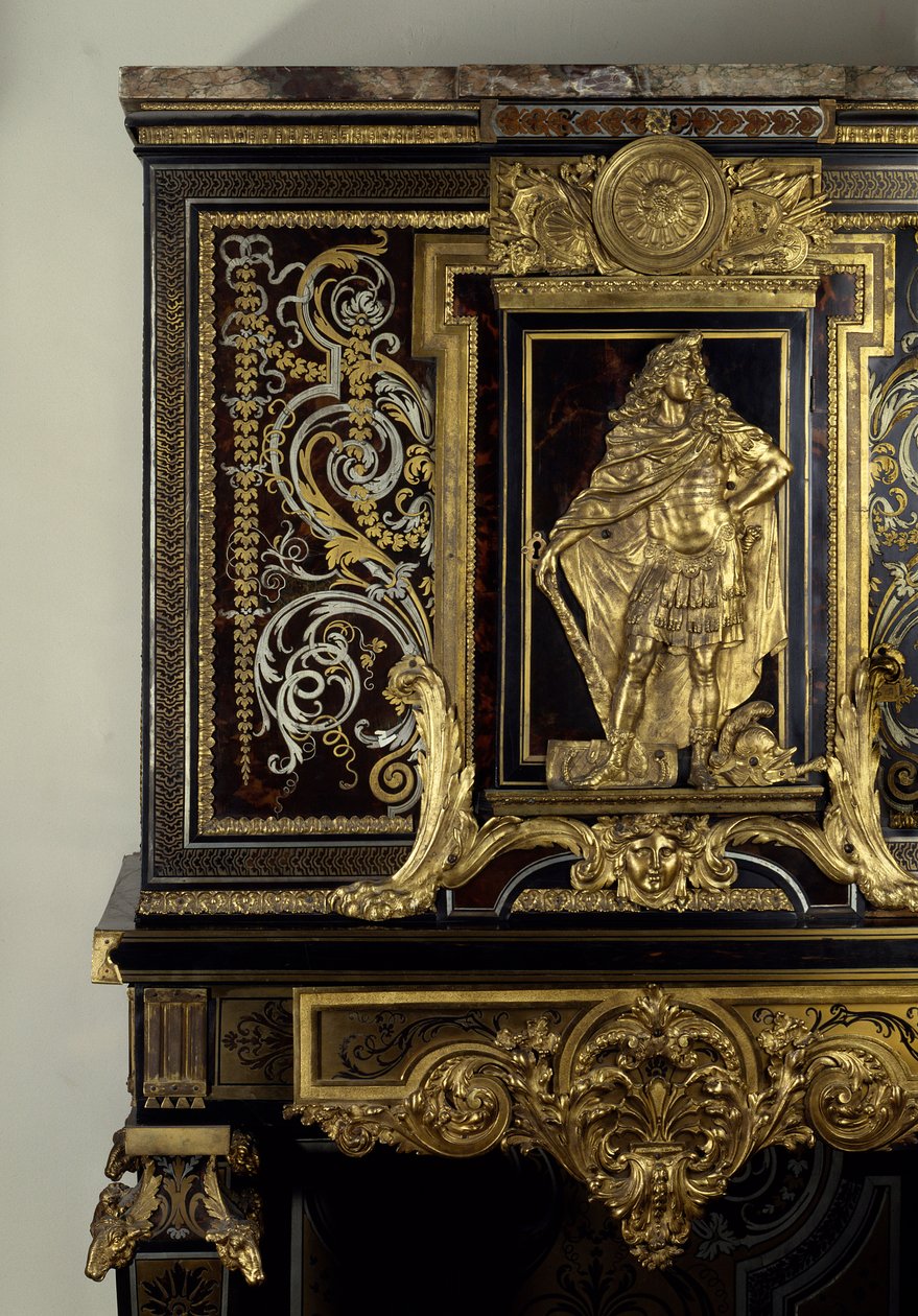 Kunst Frankreich: Kabinett schmückt die Figur von König Ludwig XIV. als Hercules Gaulois. Detail. Möbel von Andre Boulle um 1700. Höhe: 1,87m. Paris, Musée du Louvre von Andre Charles Boulle