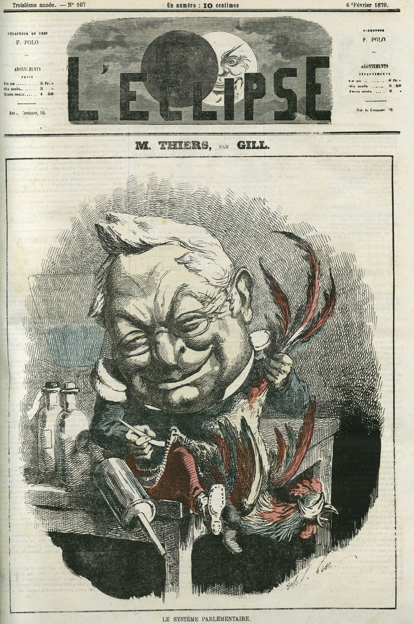 Adolphe Thiers (1797-1877), französischer Historiker und Politiker. Titelblatt in „L